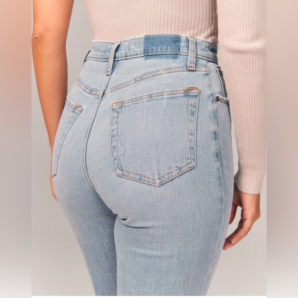 Abercrombie & Fitch The Skinny High Rise Curve Love Distressed Jeans Size 27 4 L - Picture 5 of 16